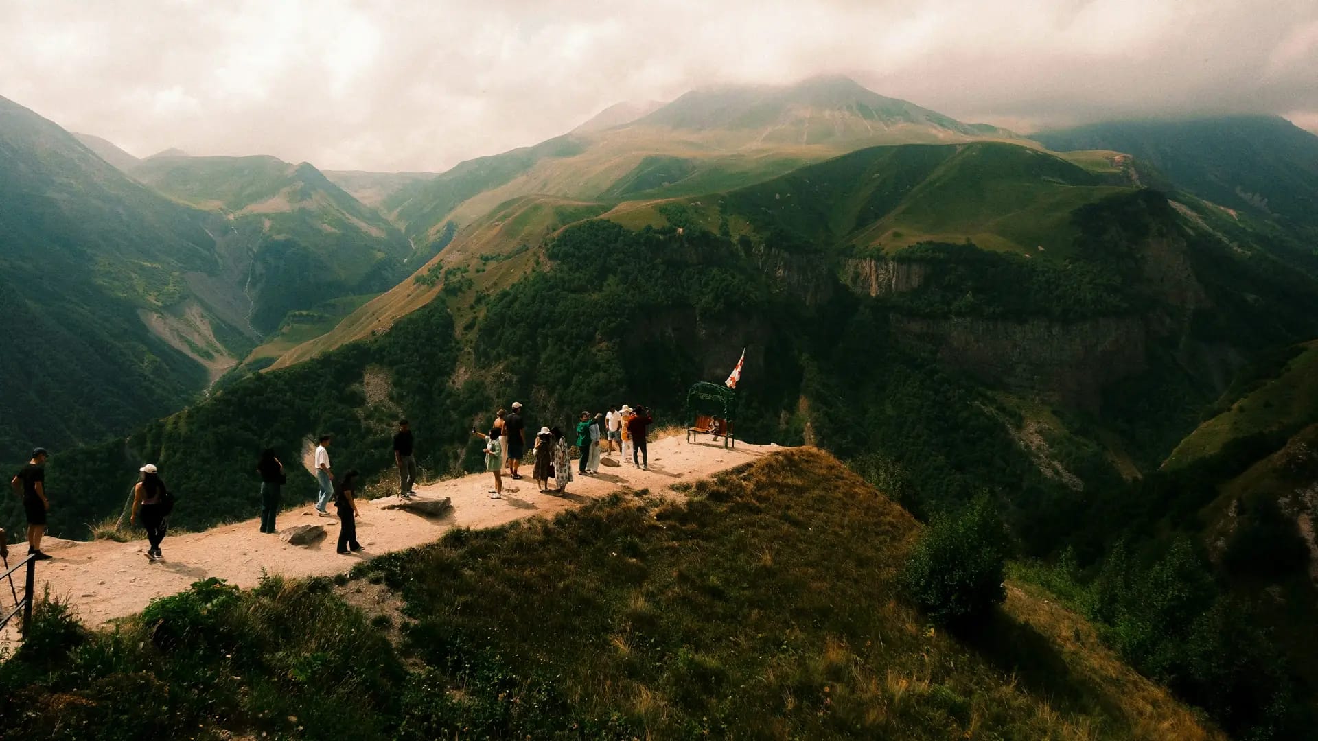 Tourists traveling together